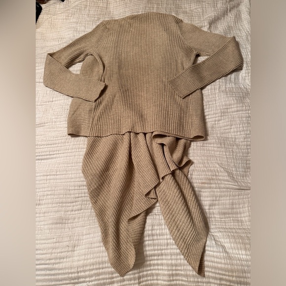 Eileen Fisher Draped Front Ribbed Wool Cardigan - Size XS - Picture 4 of 9